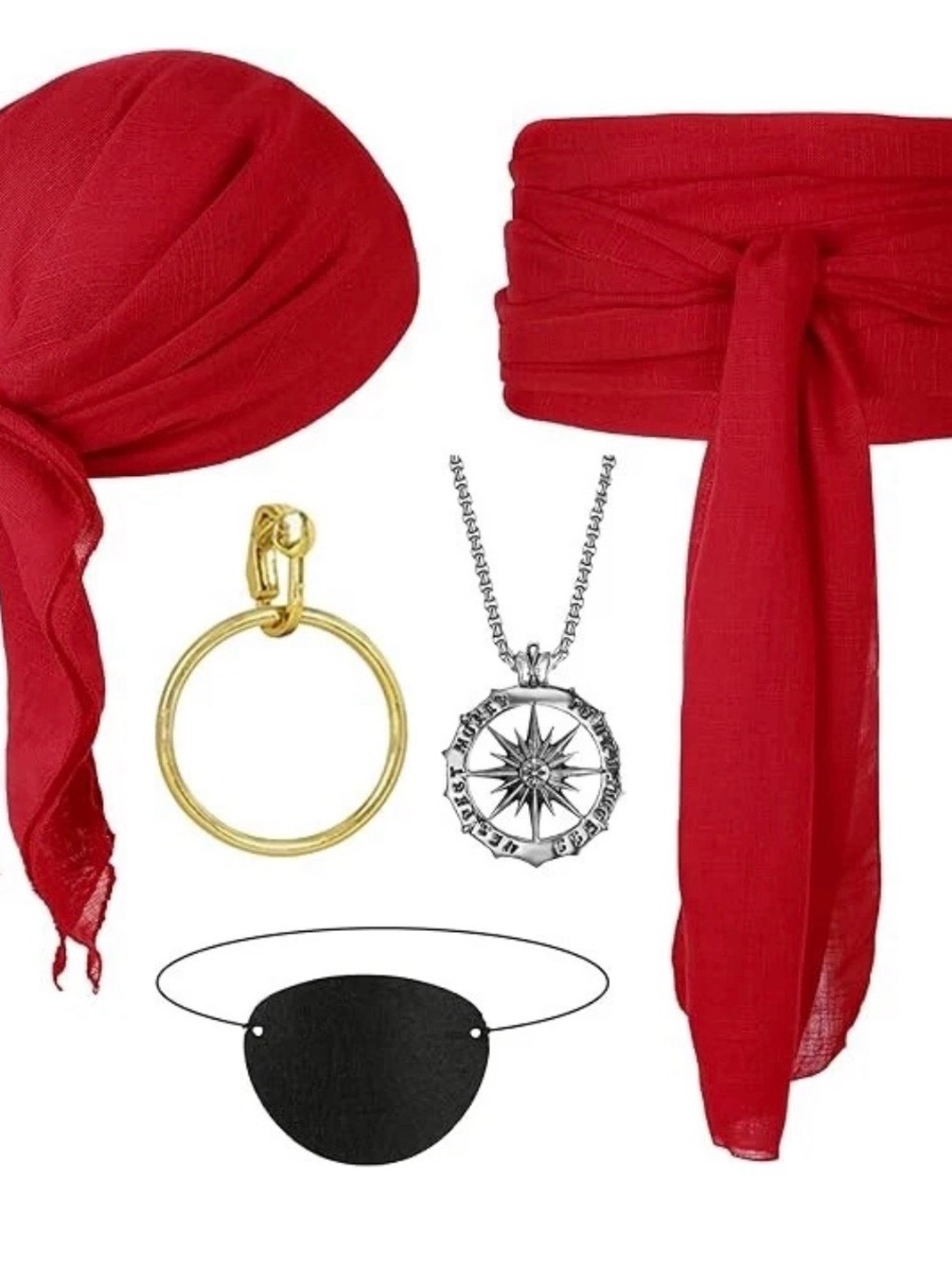 Pirate Costume Accessories Set Pirate Bandana Hat Head Scarf Pirates Sea
